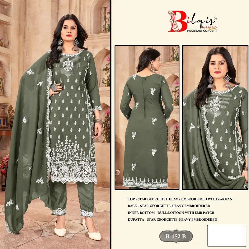 Bilqis B 152 Embroidered Pakistani Salwar Kameez Collection